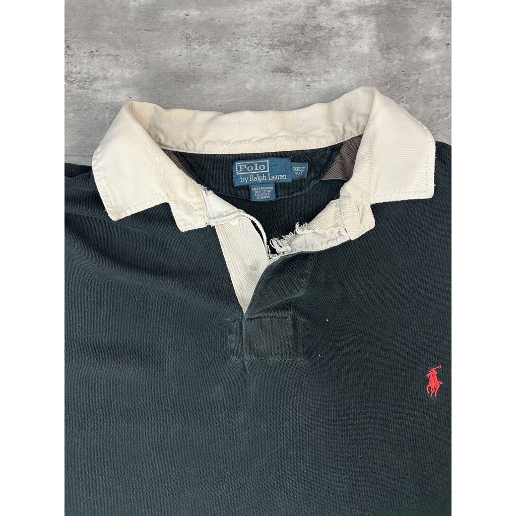 Vintage Polo Ralph Lauren Embroidered Pony Rugby Button Up Shirt Size 3XLT