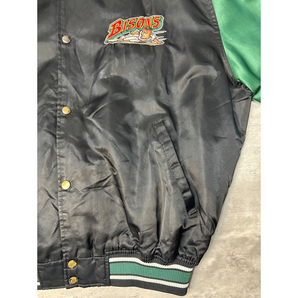 Vintage 90s Buffalo Bisons MiLB Starter Satin Bomber Jacket Size XL