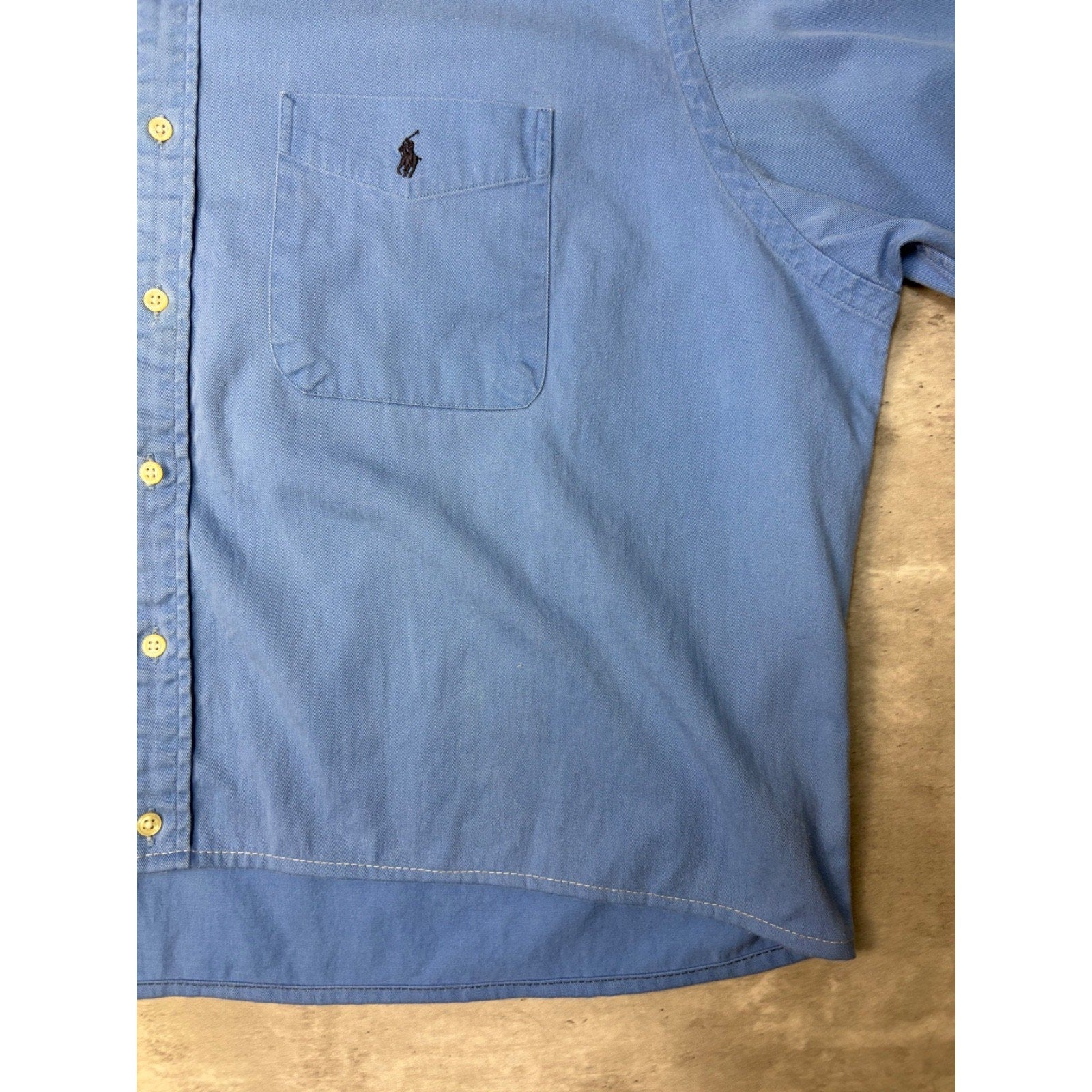 Vintage Polo Ralph Lauren Embroidered Pony Cropped Button Up Shirt Size 2XL