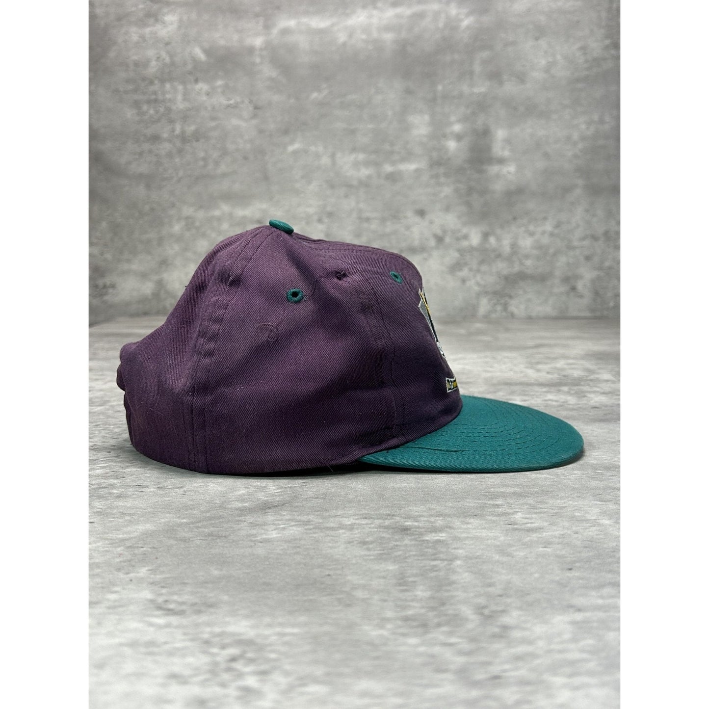 Vintage 90s Anaheim Mighty Ducks NHL Embroidered Logo Hockey Snapback Hat OSFA