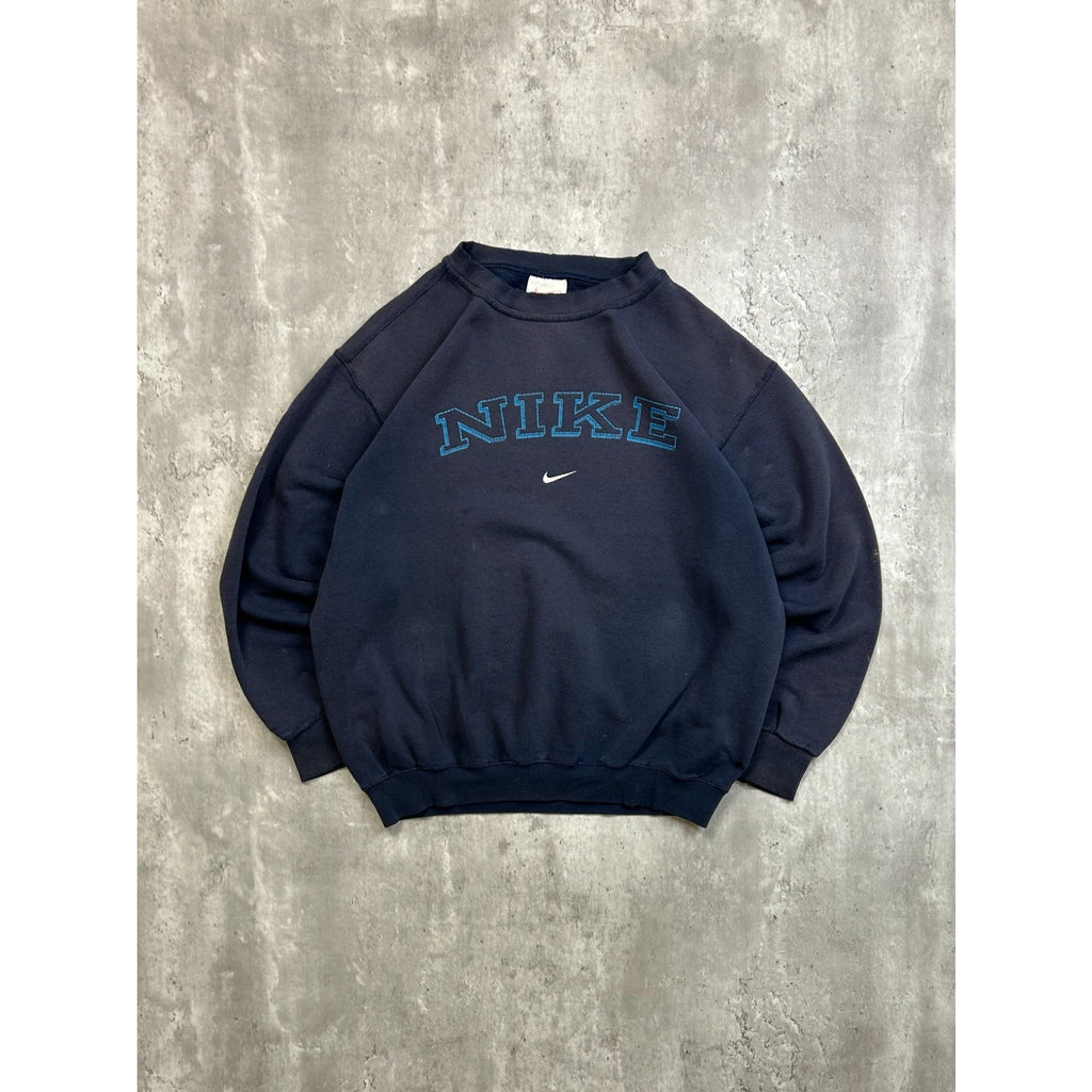 Vintage 90s Nike Graphic Swoosh Spellout Crewneck Sweatshirt Size Medium