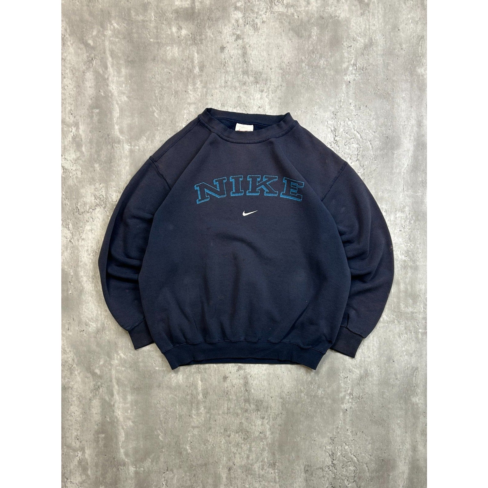 Vintage 90s Nike Graphic Swoosh Spellout Crewneck Sweatshirt Size Medium