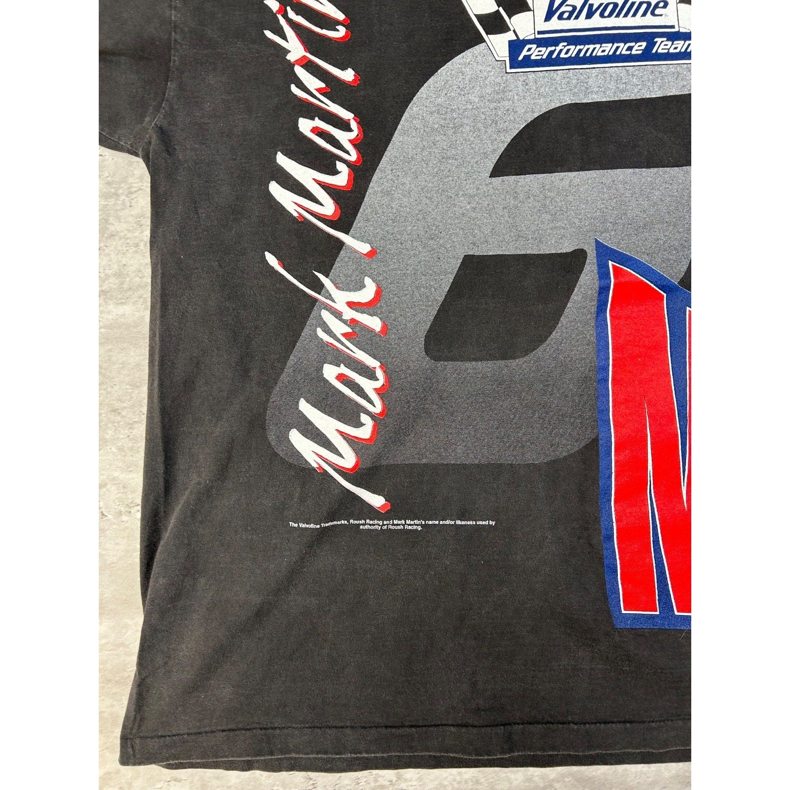 Vintage 90s Mark Martin #6 Nascar Racing Wrap Around Print T-Shirt Size XL