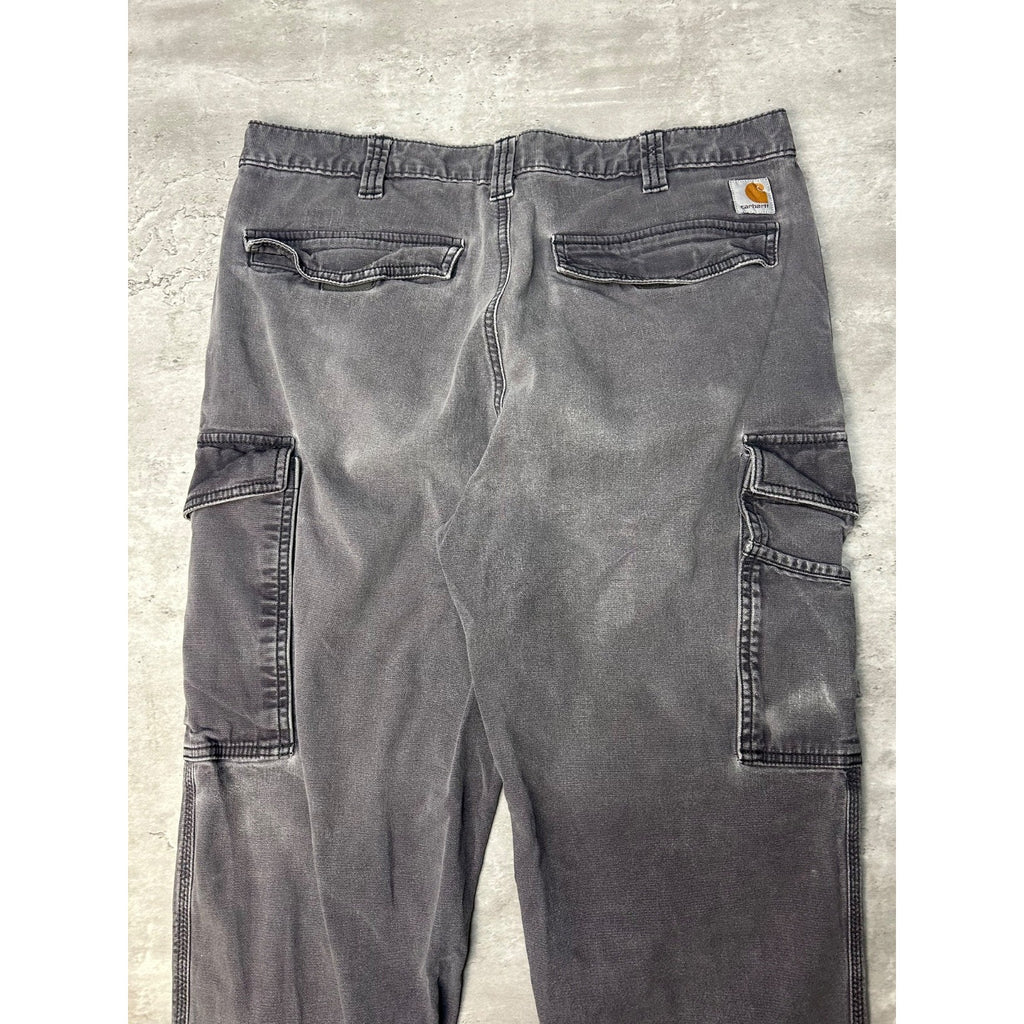 Carhartt Relaxed Fit Canvas Workwear Grey Cargo Pants Size 35
