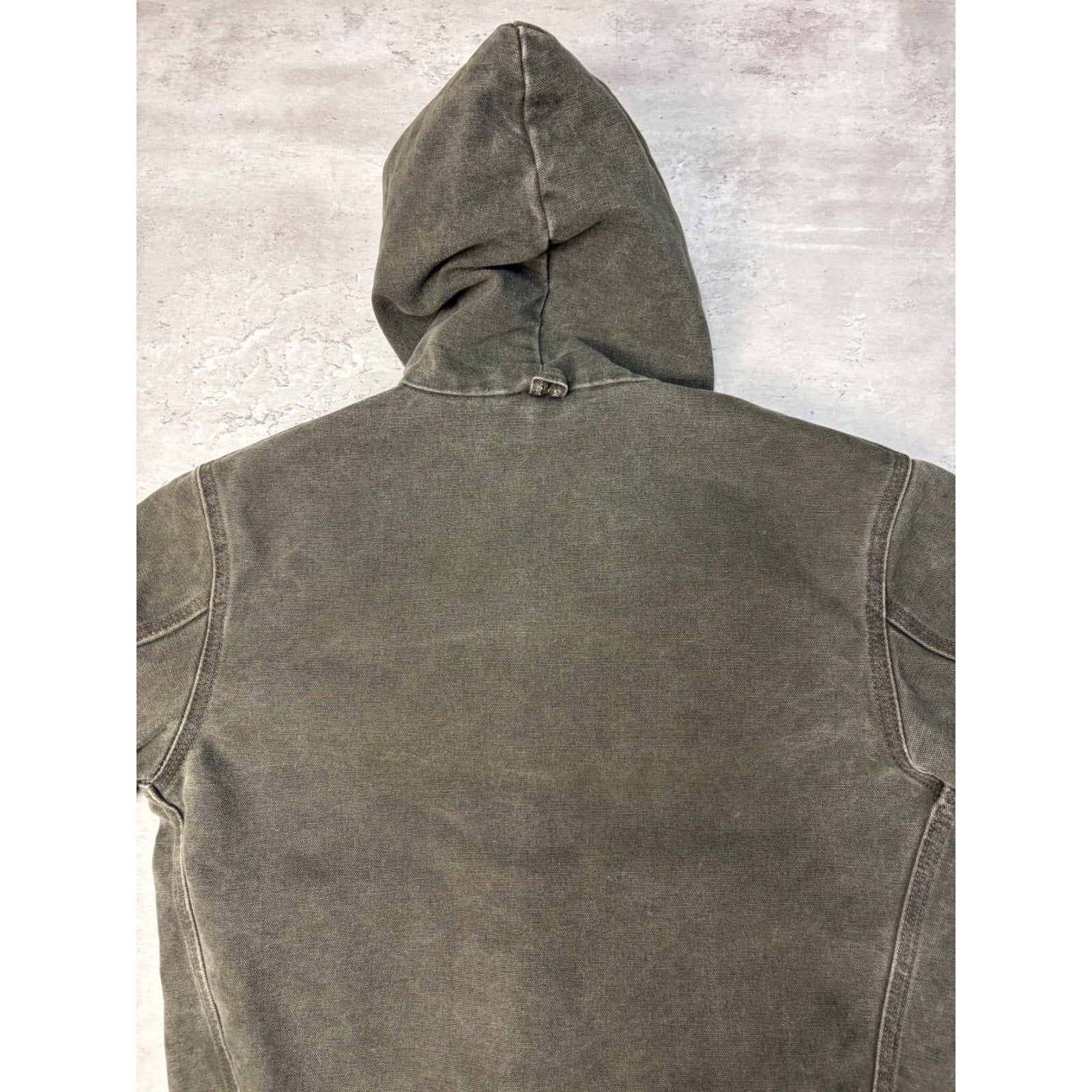 Vintage Carhartt Quilted Lined Canvas Hooded Active Jacket Size Large YOUTH