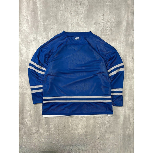 Vintage 90s Labatt Blue Pilsner Beer Promo Reversible Hockey Jersey Size Large