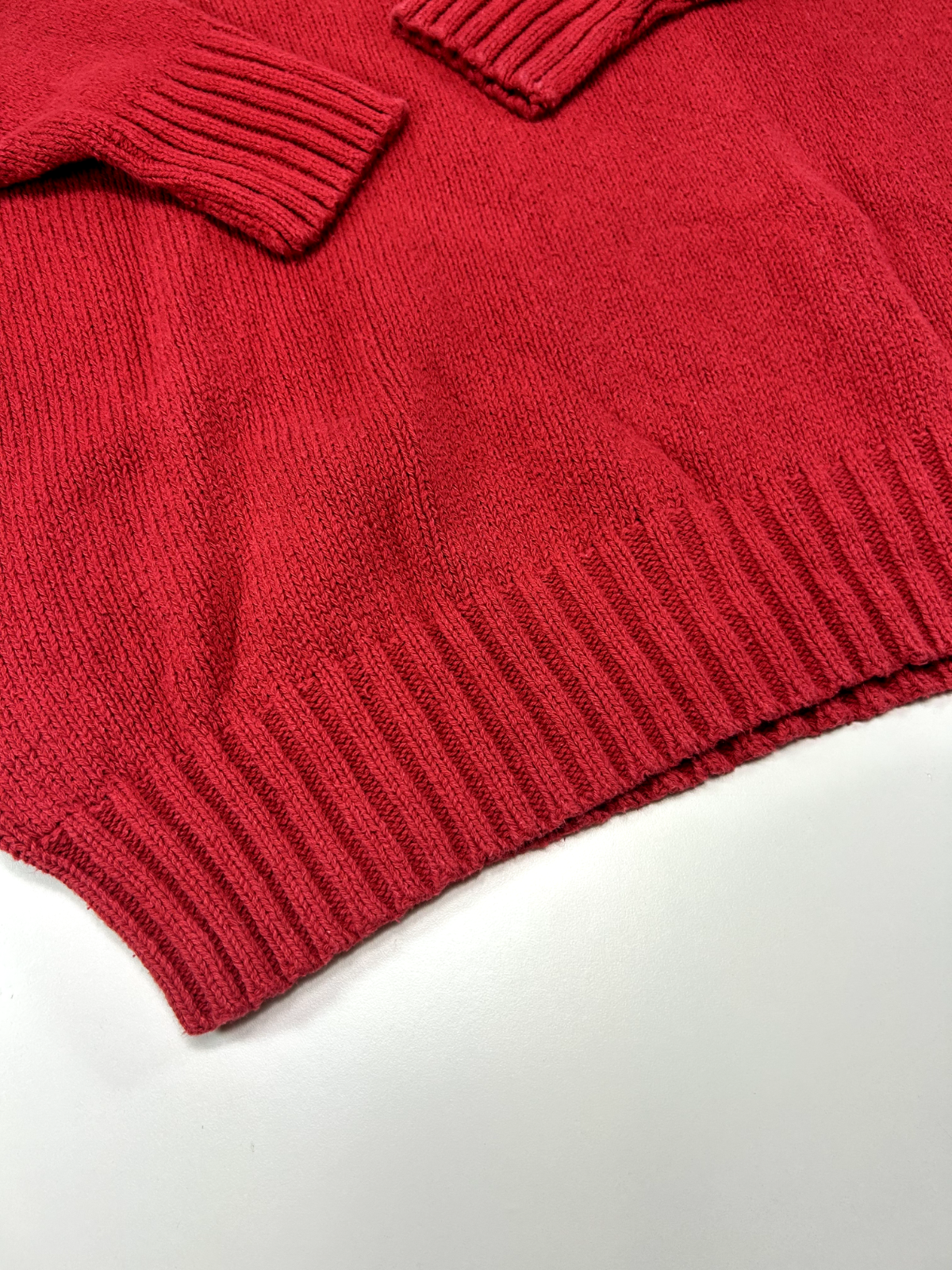 Vintage 90s Polo Ralph Lauren Embroidered Pony Ribbed Knit Sweater Size XL Red