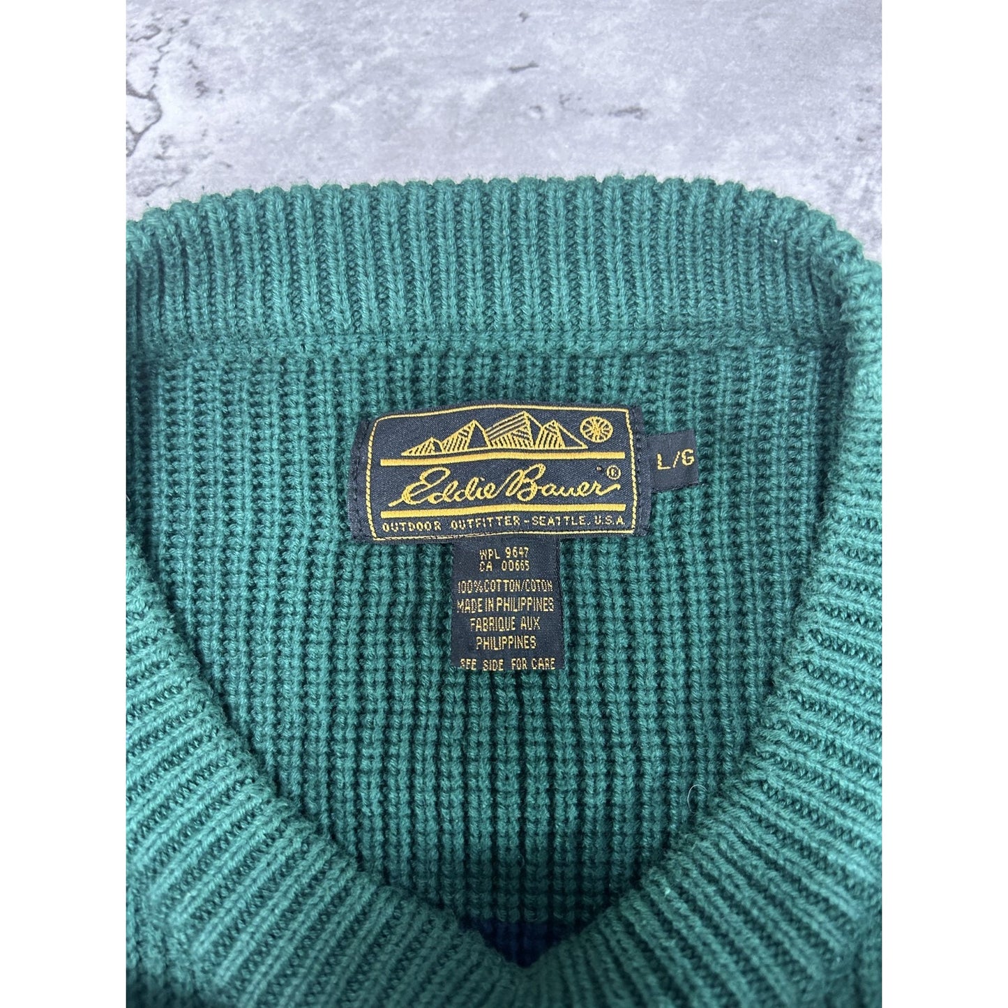 Vintage 90s Eddie Bauer Striped Pullover Ribbed Knit Sweater Size Large