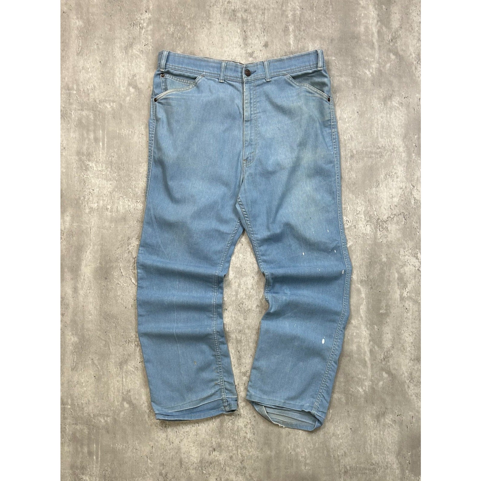 Vintage 80s Levis Orange Tab Loose Fit Light Wash Denim Pants Size 36