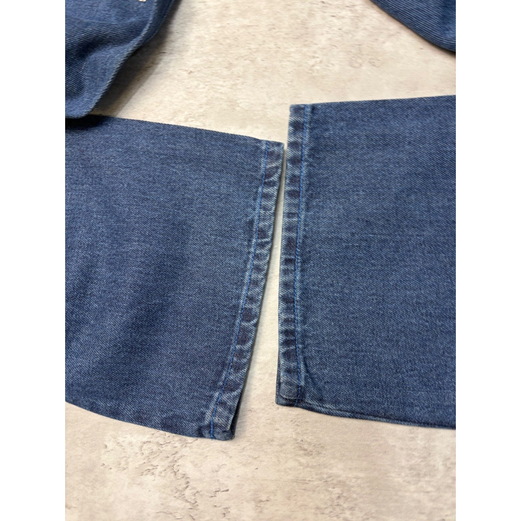 Vintage Y2K Makaveli Tupac Graphic Gothic Script Dark Wash Denim Pants