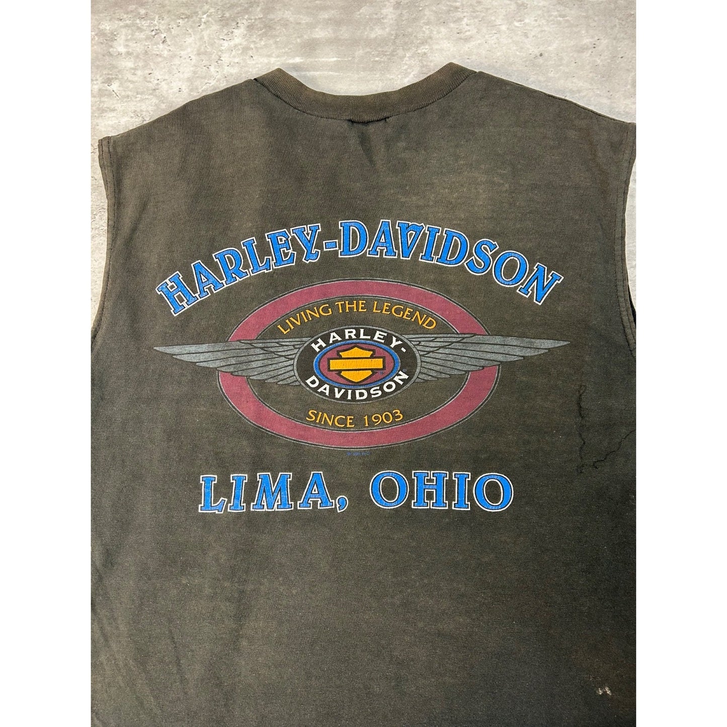 Vintage 1997 Harley Davidson Bald Eagle Graphic Sleeveless T-Shirt Size Large