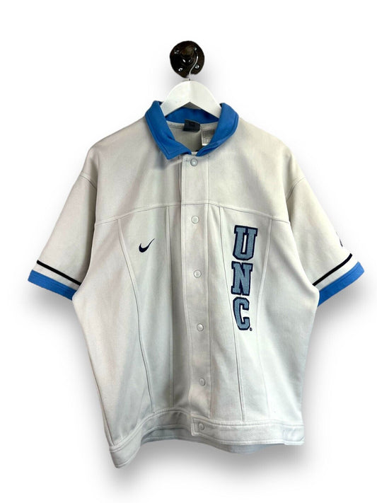 Vintage 90s UNC NCAA Nike Basketball Warm Up Jersey Size Medium White