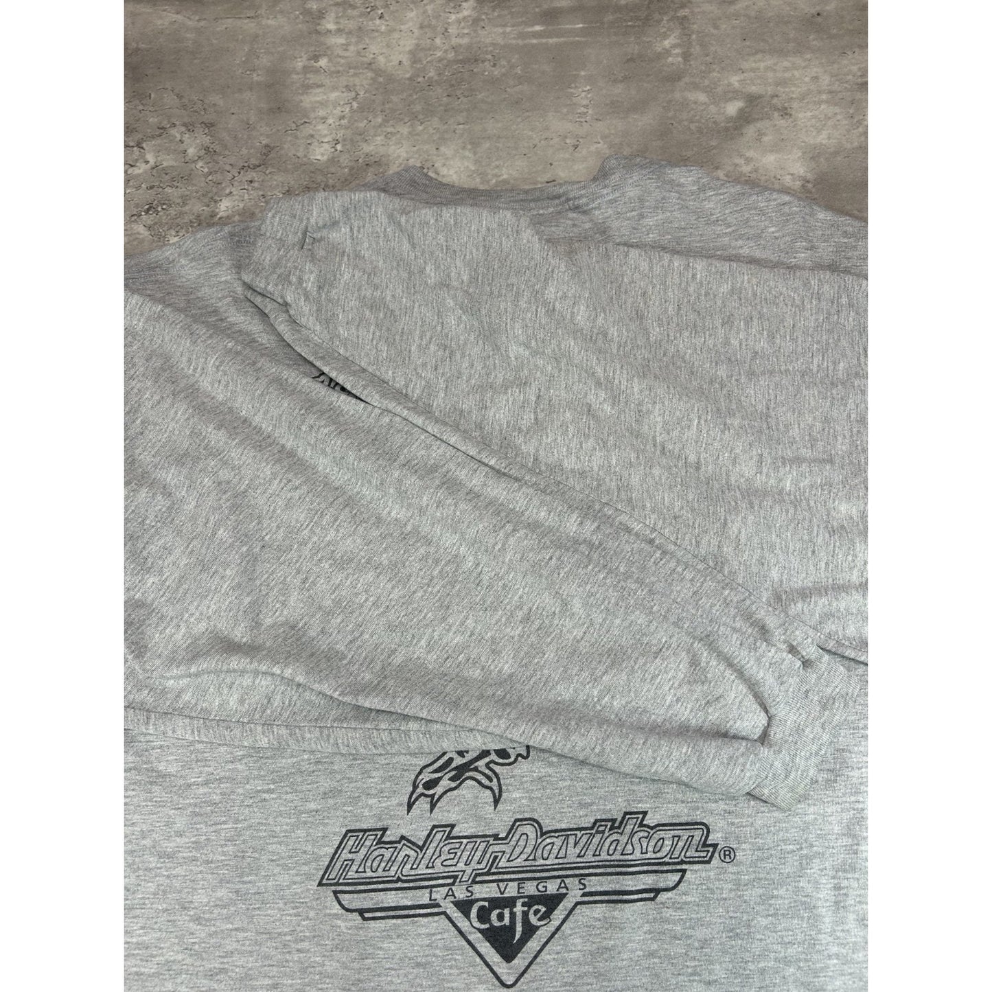Vintage Harley Davidson Cafe Graphic Spellout Long Sleeve T-Shirt Size 2XL
