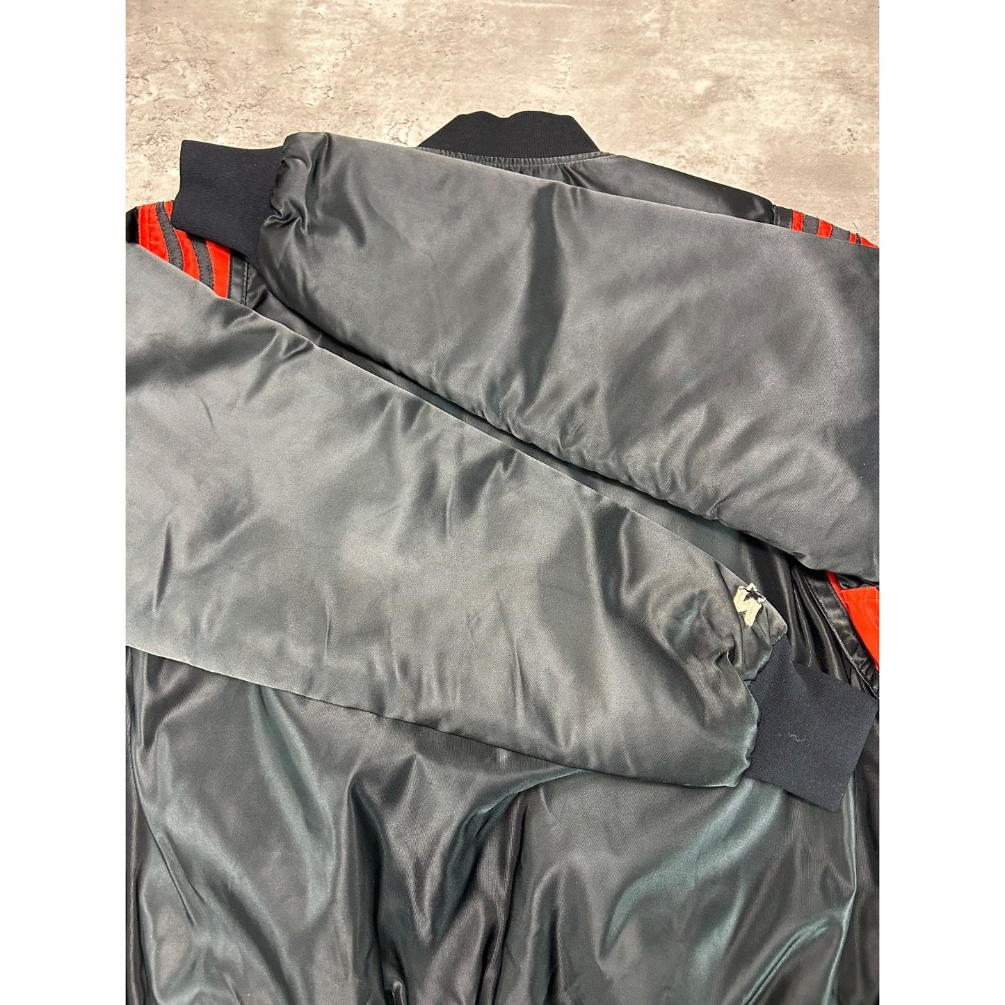 Vintage 90s Cincinnati Bengals NFL Starter Satin Bomber Jacket Size XL