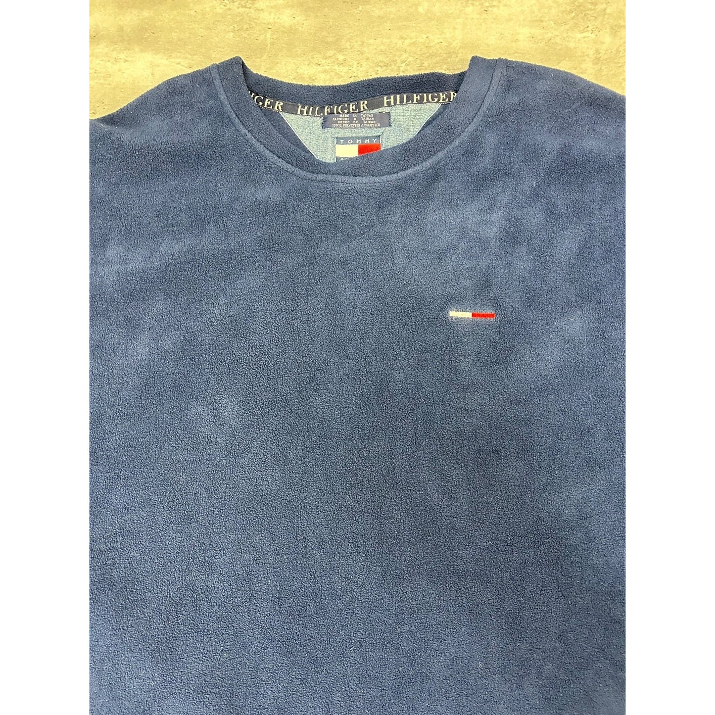 Vintage Tommy Jeans Embroidered Logo Pullover Fleece Sweatshirt Size 2XL