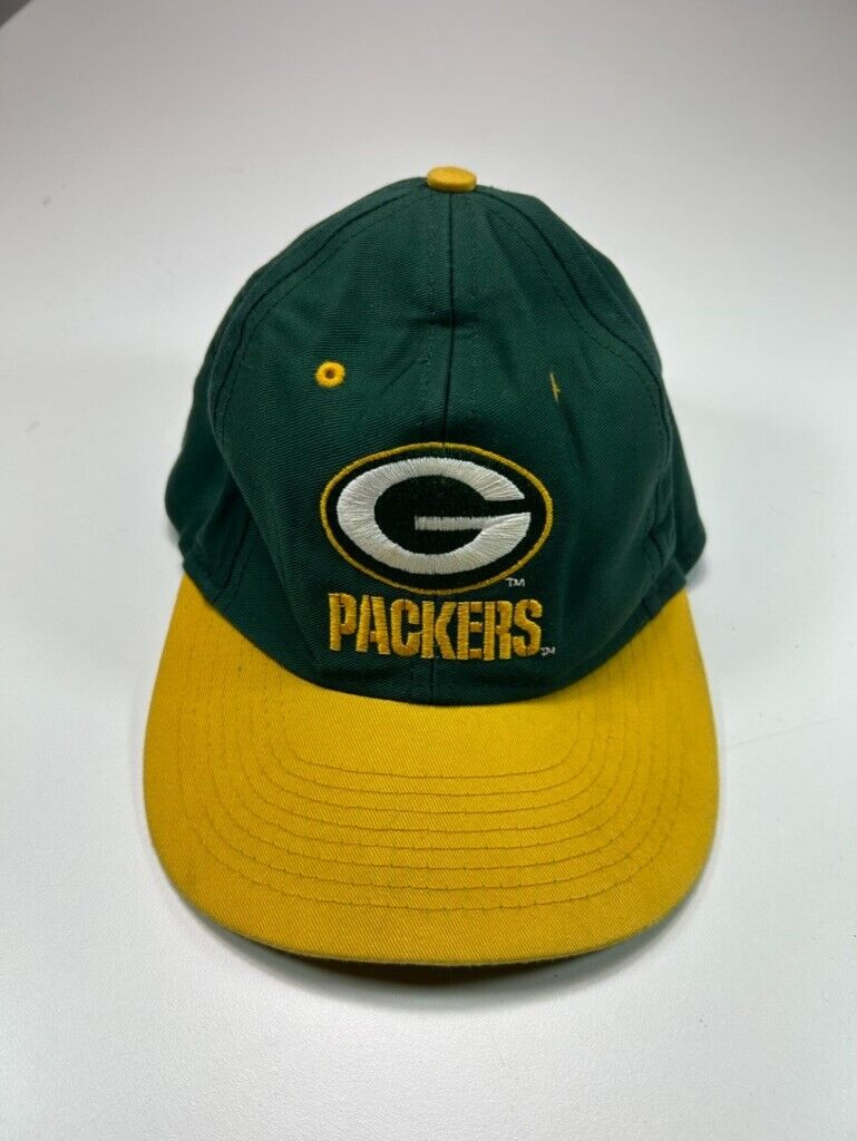 Vintage 90s Green Bay Packers NFL Embroidered Logo Spellout Snapback Hat OSFA