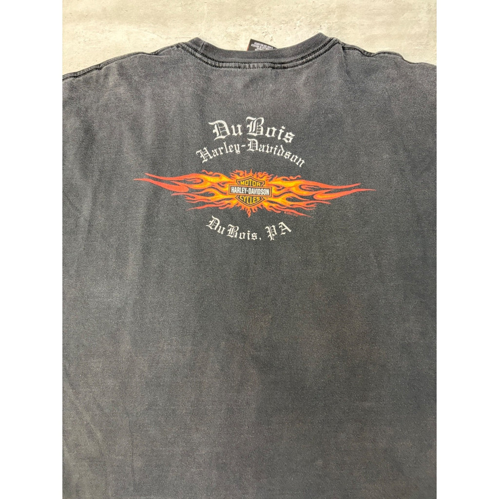 Vintage Harley Davidson Classic Logo Wing Graphic Black T-Shirt Size 3XL