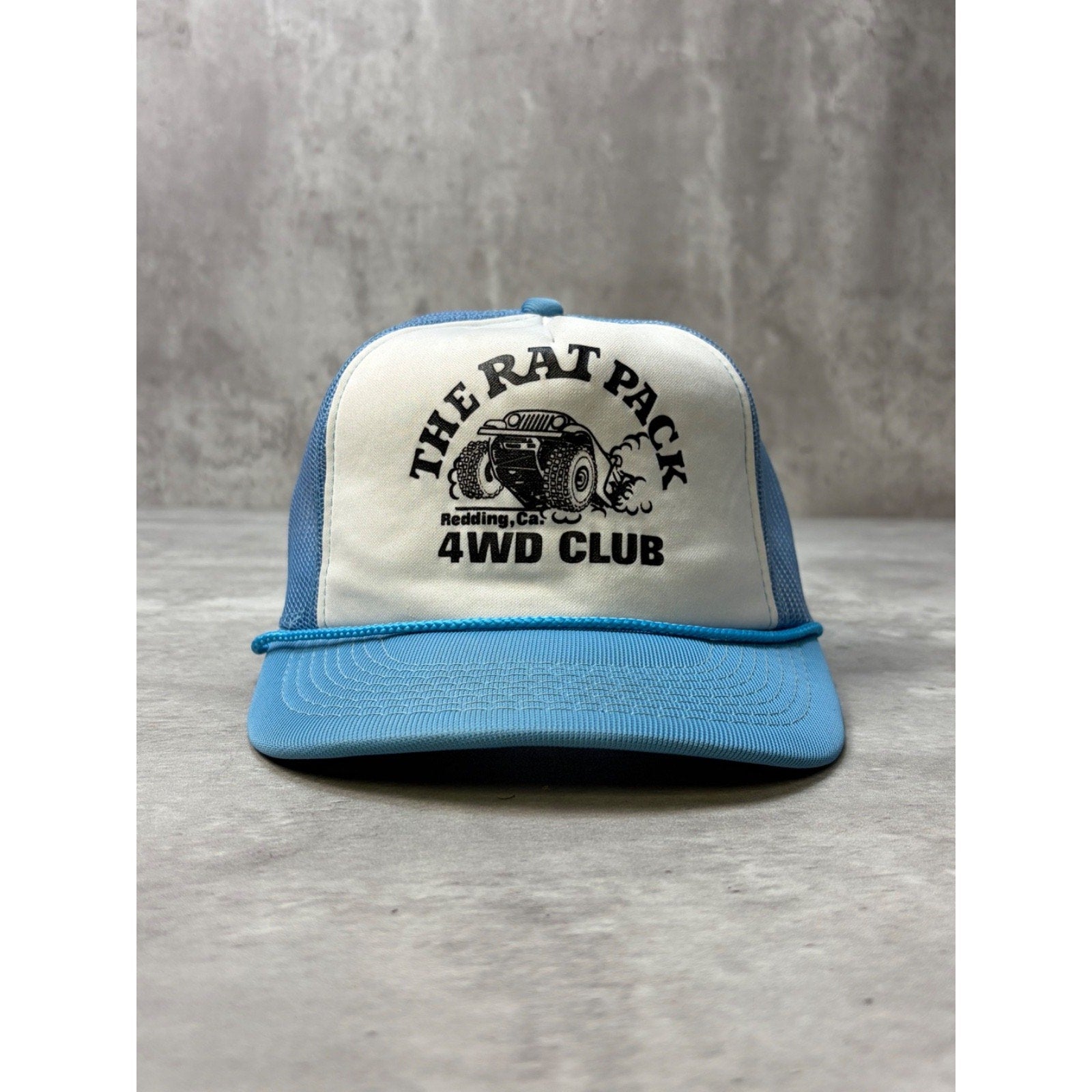 Vintage 80s/90s The Rat Pack Offroading Graphic Trucker Snapback Hat OSFA