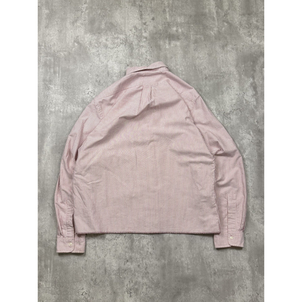Vintage Polo Ralph Lauren Embroidered Pony Striped Cropped Button Up Shirt Sz XL