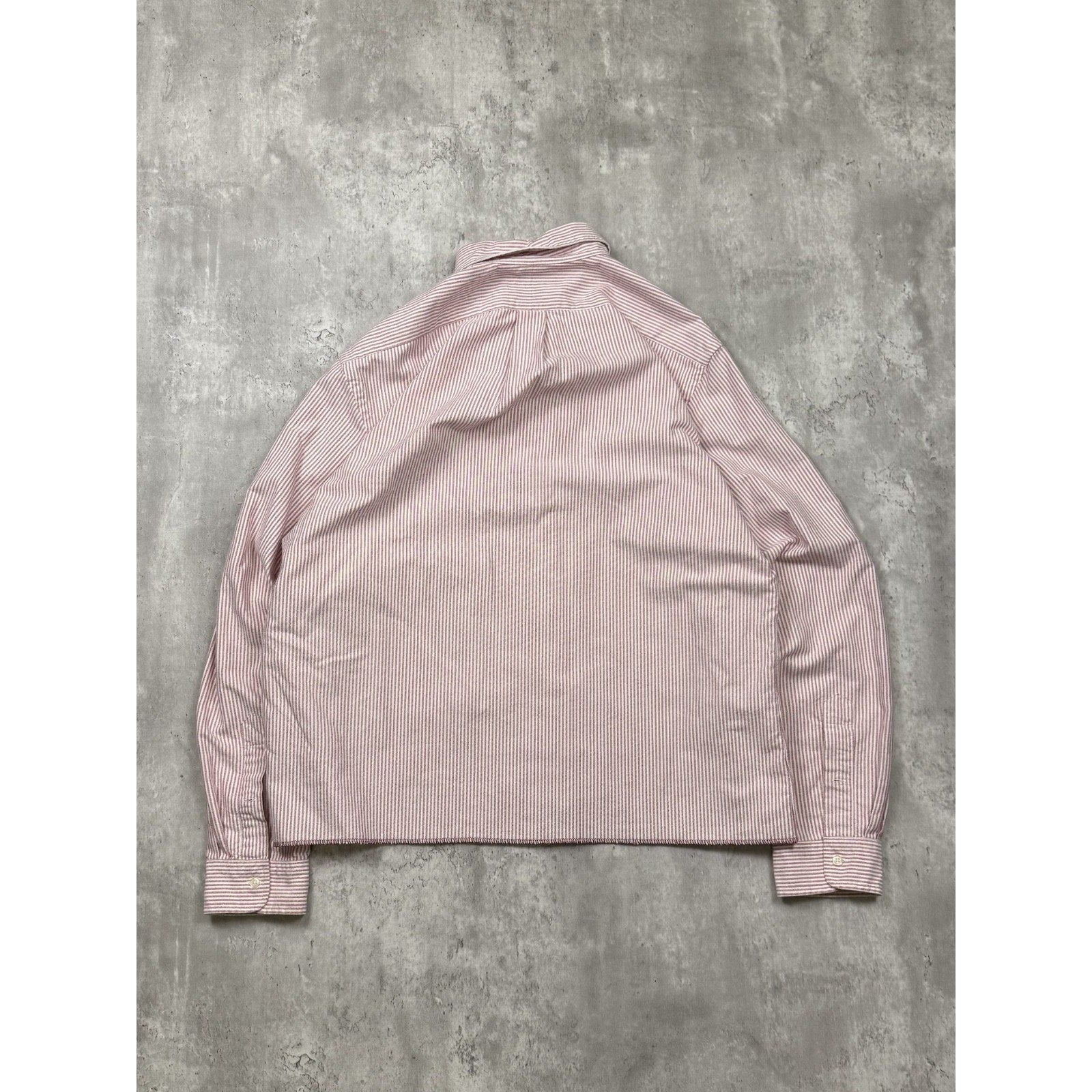 Vintage Polo Ralph Lauren Embroidered Pony Striped Cropped Button Up Shirt Sz XL
