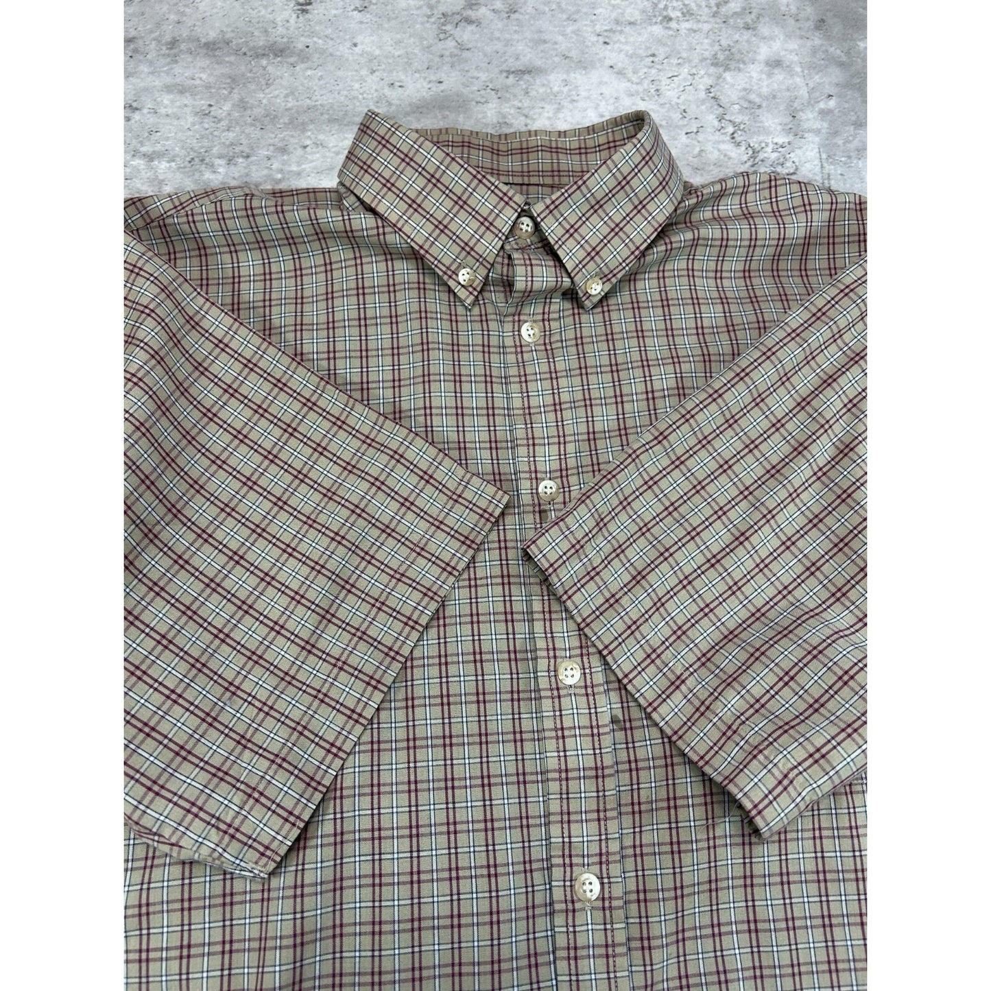 Vintage Brittany Bay Plaid Reworked Cropped Button Up Shirt Size XL
