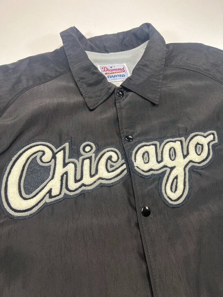 Vintage 80s Chicago White Sox MLB Diamond Collection Collared Jacket Size 3XL