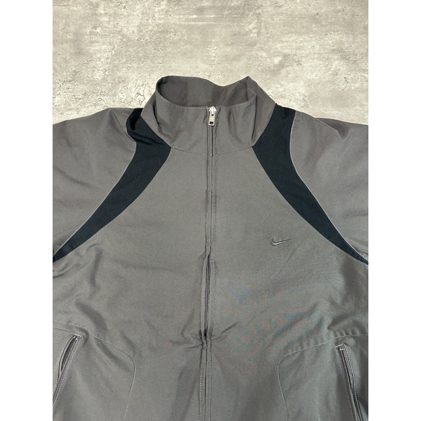 Vintage 2000s Nike Embroidered Swoosh Two Tone Nylon Windbreaker Jacket Sz Large