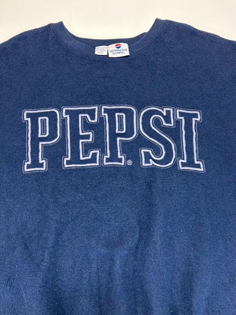 Vintage Pepsi Embroidered Spellout Snack Promo Crewneck Sweatshirt Size Medium