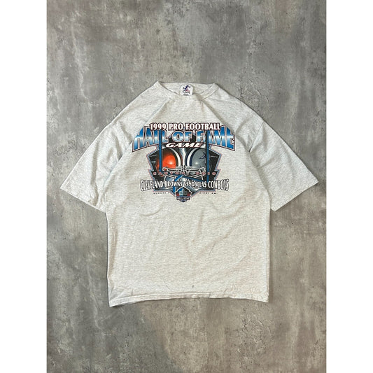 Vintage 1999 Browns Vs Cowboys NFL Hall Of Fame Game Graphic T-Shirt Size XL