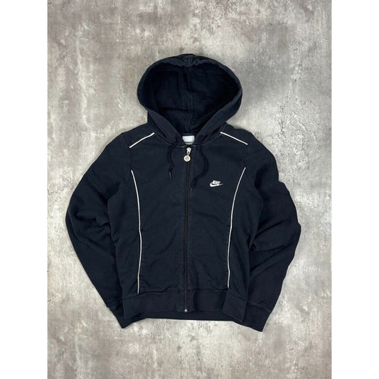 Vintage Womens Nike Embroidered Two Tone Full Zip Hooded Sweatshirt Size Small
