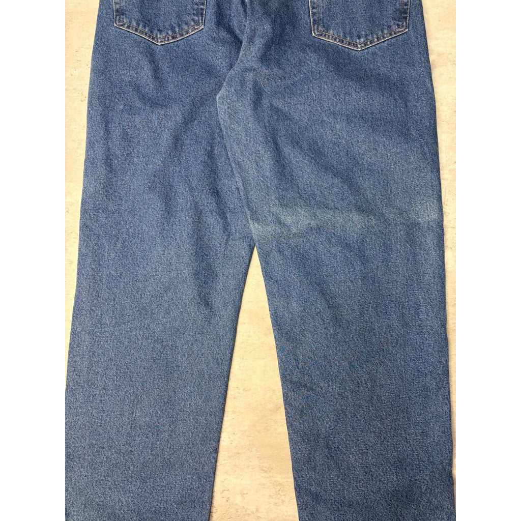 Vintage Carhartt Plaid Lined Relaxed Fit Dark Wash Denim Pants Size 35