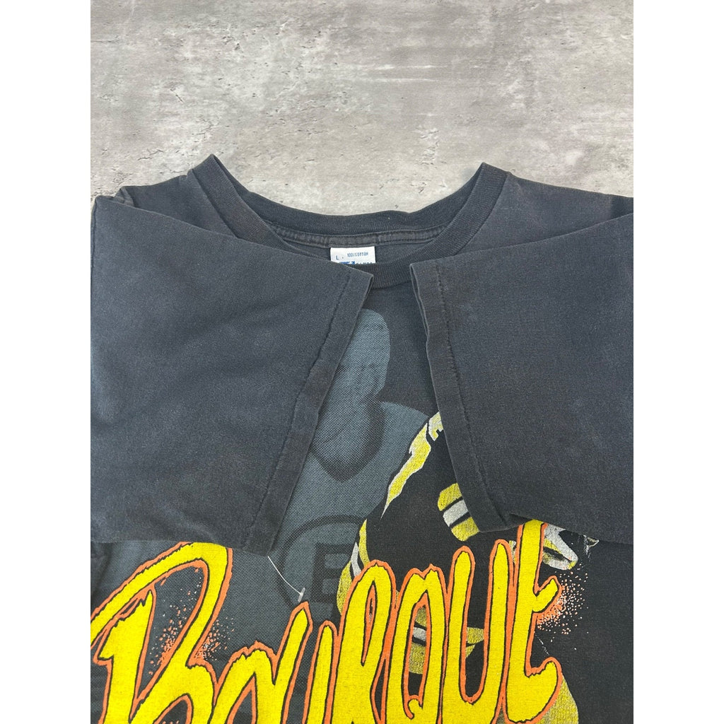 Vintage 90s Ray Bourque #77 Boston Bruins NHL Player Graphic T-Shirt Size Large