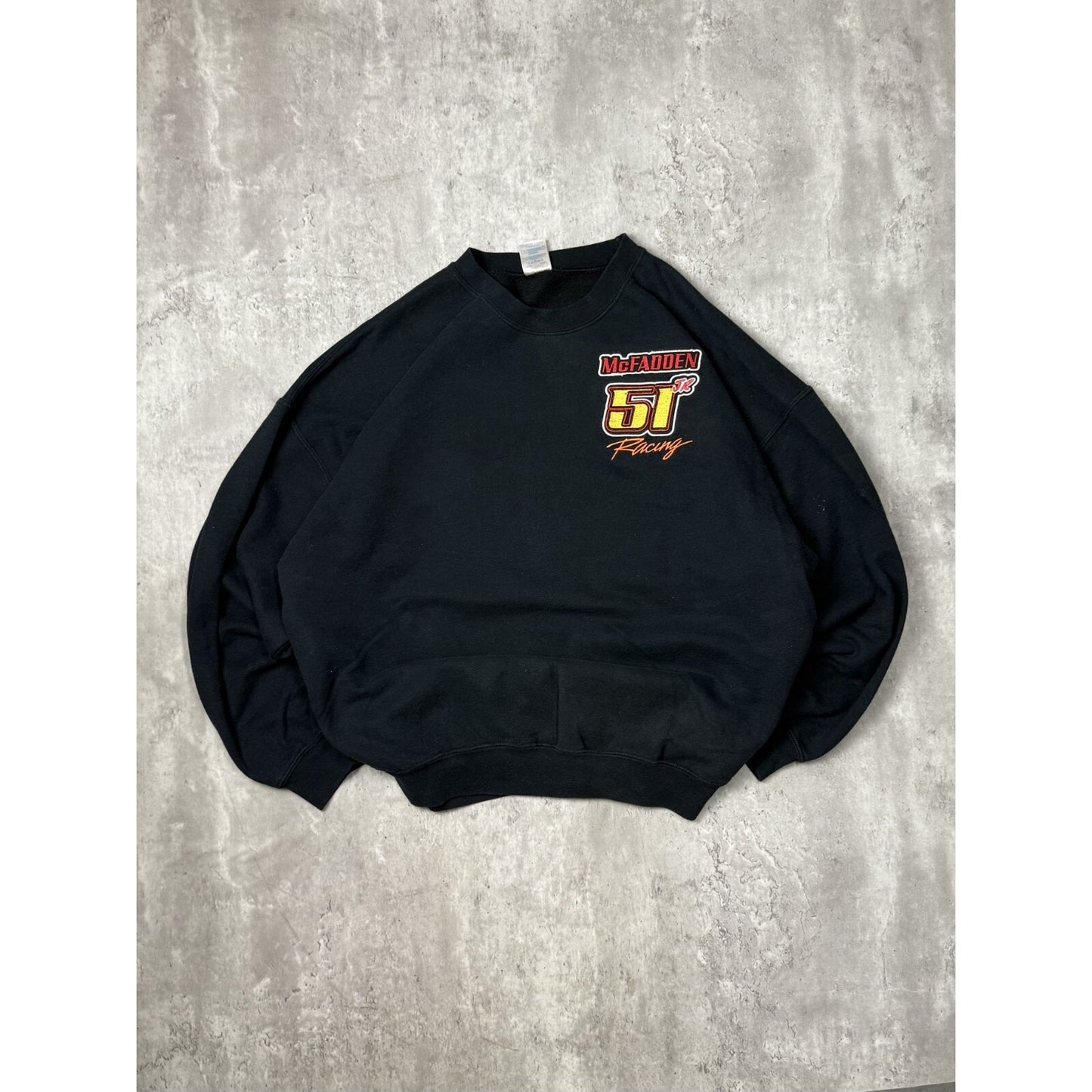 Vintage 90s McFadden Jr. #51 Racing Embroidered Graphic Sweatshirt Size 2XL