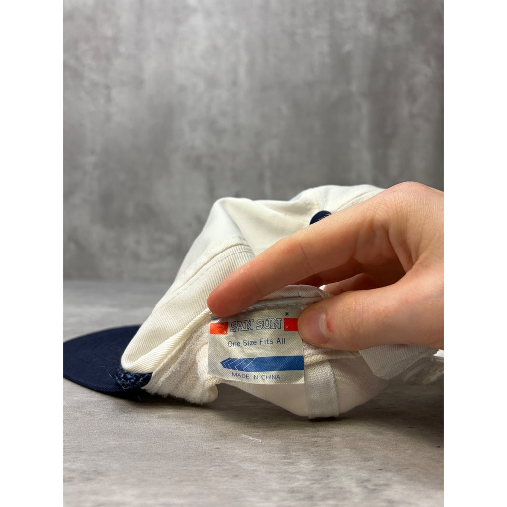 Vintage 90s Two Tone Blank Snapback Hat OSFA