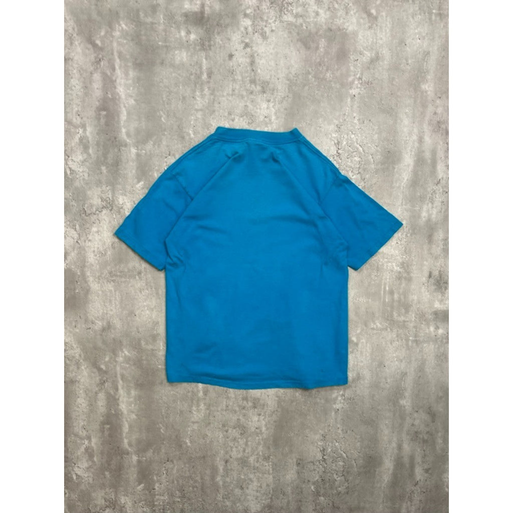 Vintage 90s Hummingbird Flower Nature Graphic T-Shirt Size Large Blue
