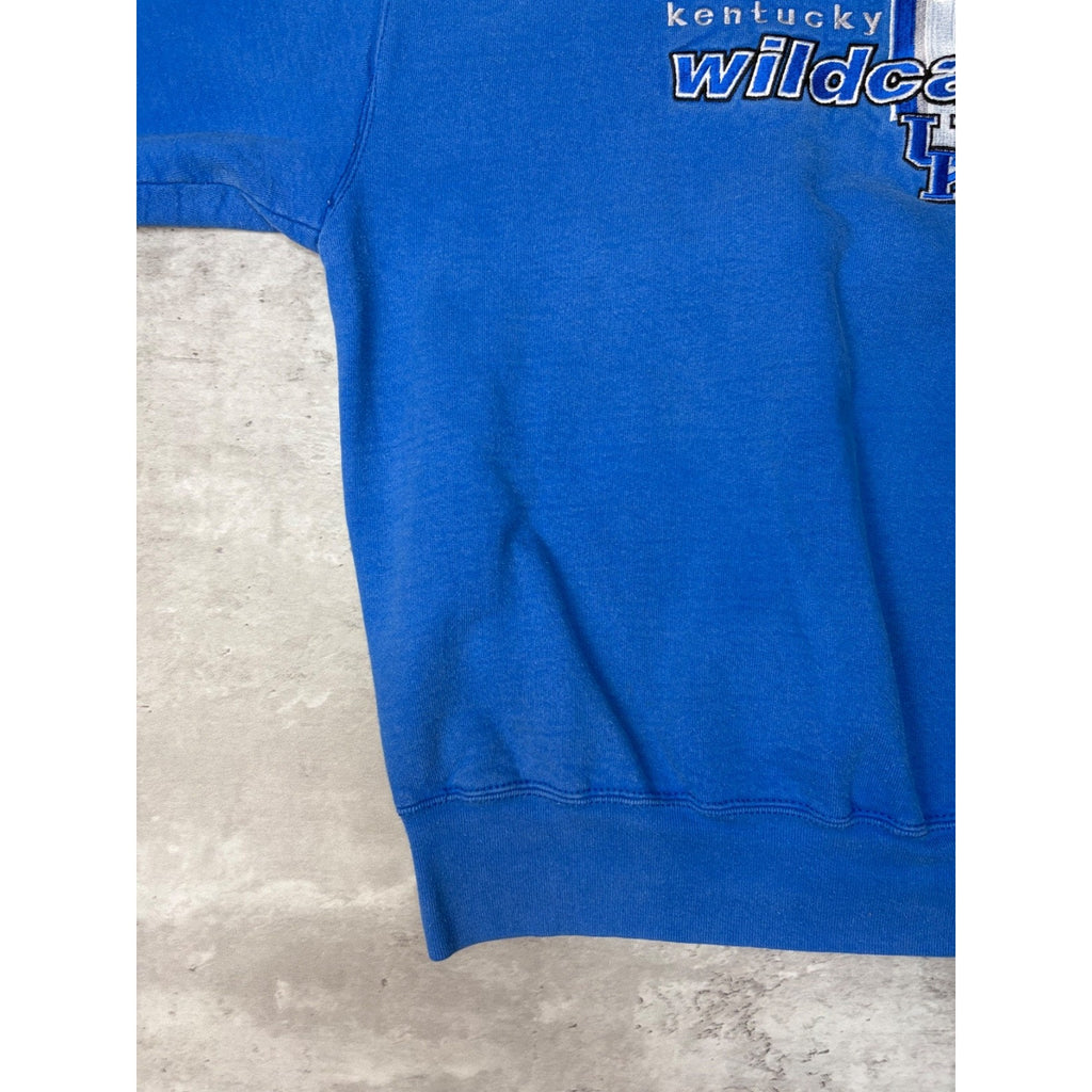 Vintage 90s Kentucky Wildcats NCAA Embroidered Logo Spellout Sweatshirt Sz Large