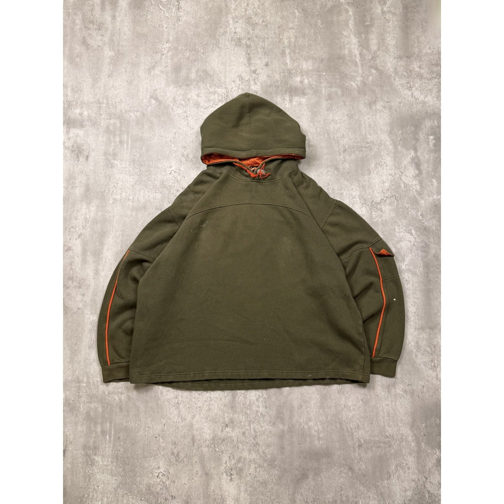 Vintage Malahu Blank Earth Tone Pullover Hooded Sweatshirt Size Large