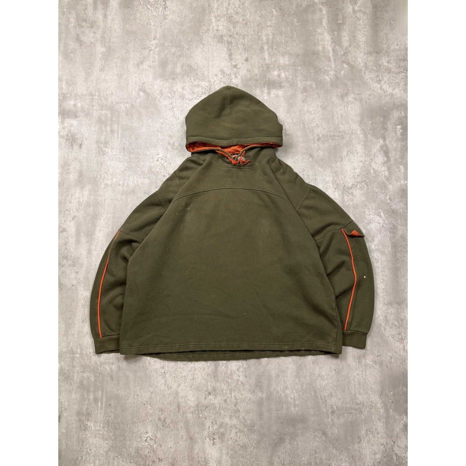 Vintage Malahu Blank Earth Tone Pullover Hooded Sweatshirt Size Large