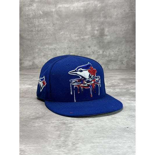 Toronto Blue Jays MLB Embroidered Melting Logo Baseball Fitted Hat 7 3/8 Blue