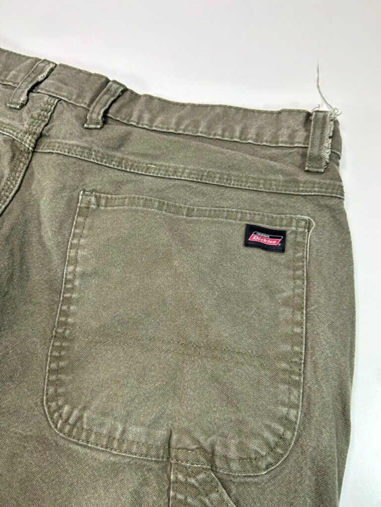 Dickies Canvas Workwear Carpenter Pants Size 36 Green