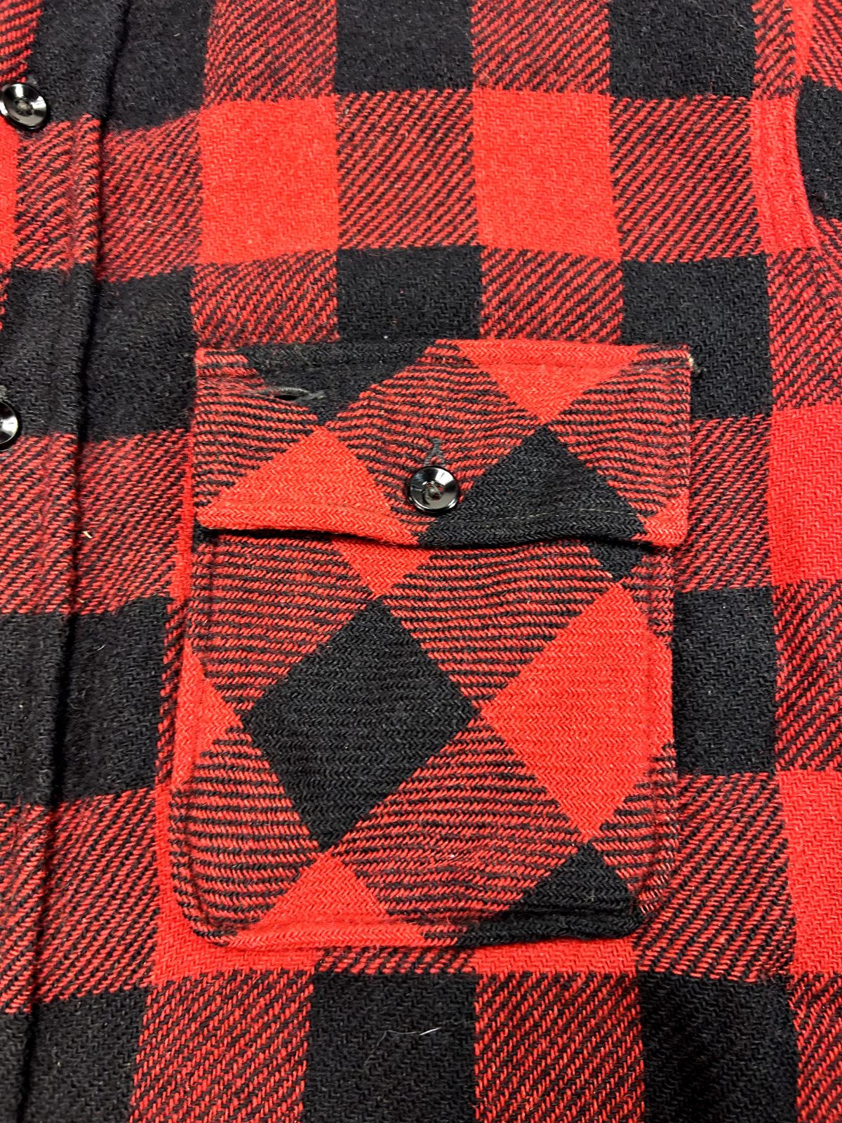 Vintage 50s/60s Pilgrim Buffalo Plaid Long Sleeve Button Up Shirt Size XL