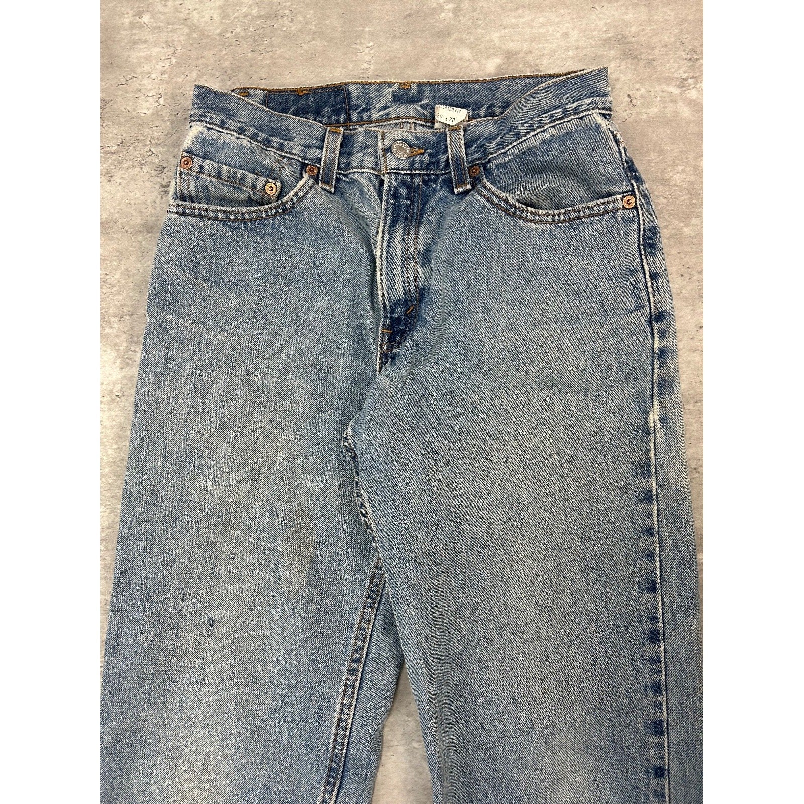 Vintage 90s Levis 550 Red Tab Medium Wash Denim Pants Size 29