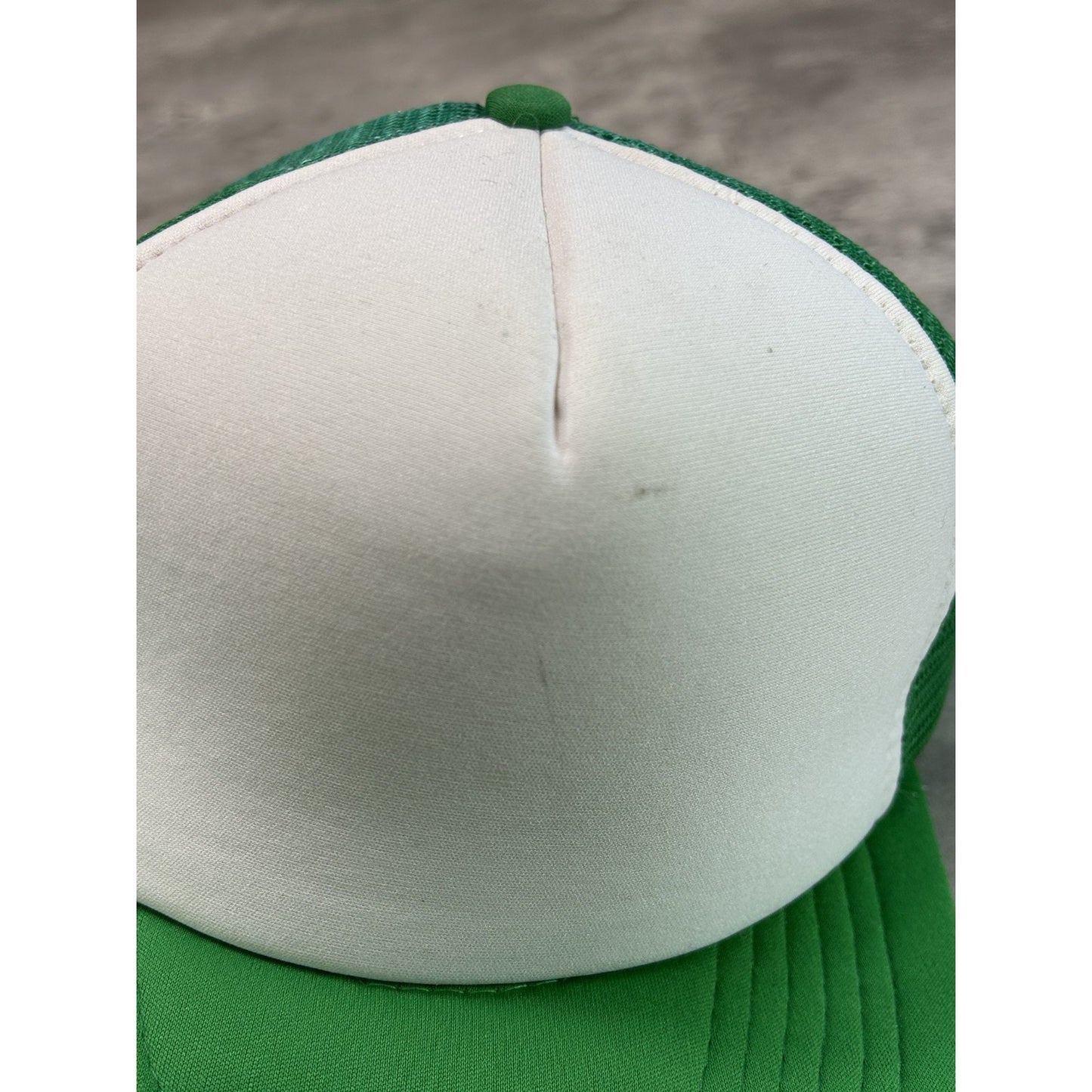 Vintage 80s/90s Classic Blank Two Tone Trucker Snapback Hat OSFA White/Green