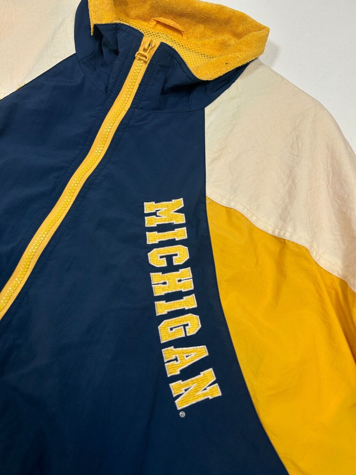 Vintage 90s Michigan Wolverines Mirage NCAA Nylon Windbreaker Jacket Size 2XL