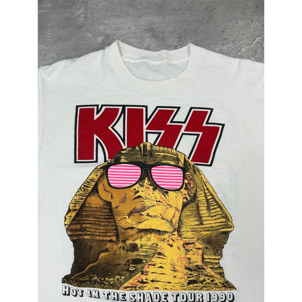 Vintage 1990 Kiss Hot In The Shade Tour Rock Music Band T-Shirt Size Large