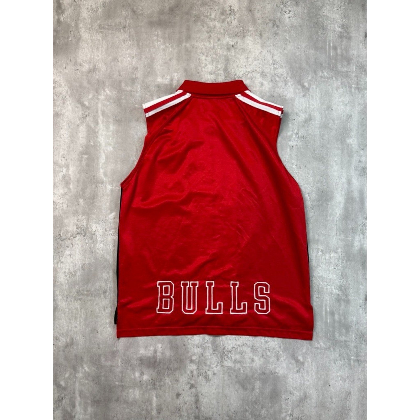 Vintage 90s Chicago Bulls NBA Full Zip Collared Warm Up Jersey Size Large