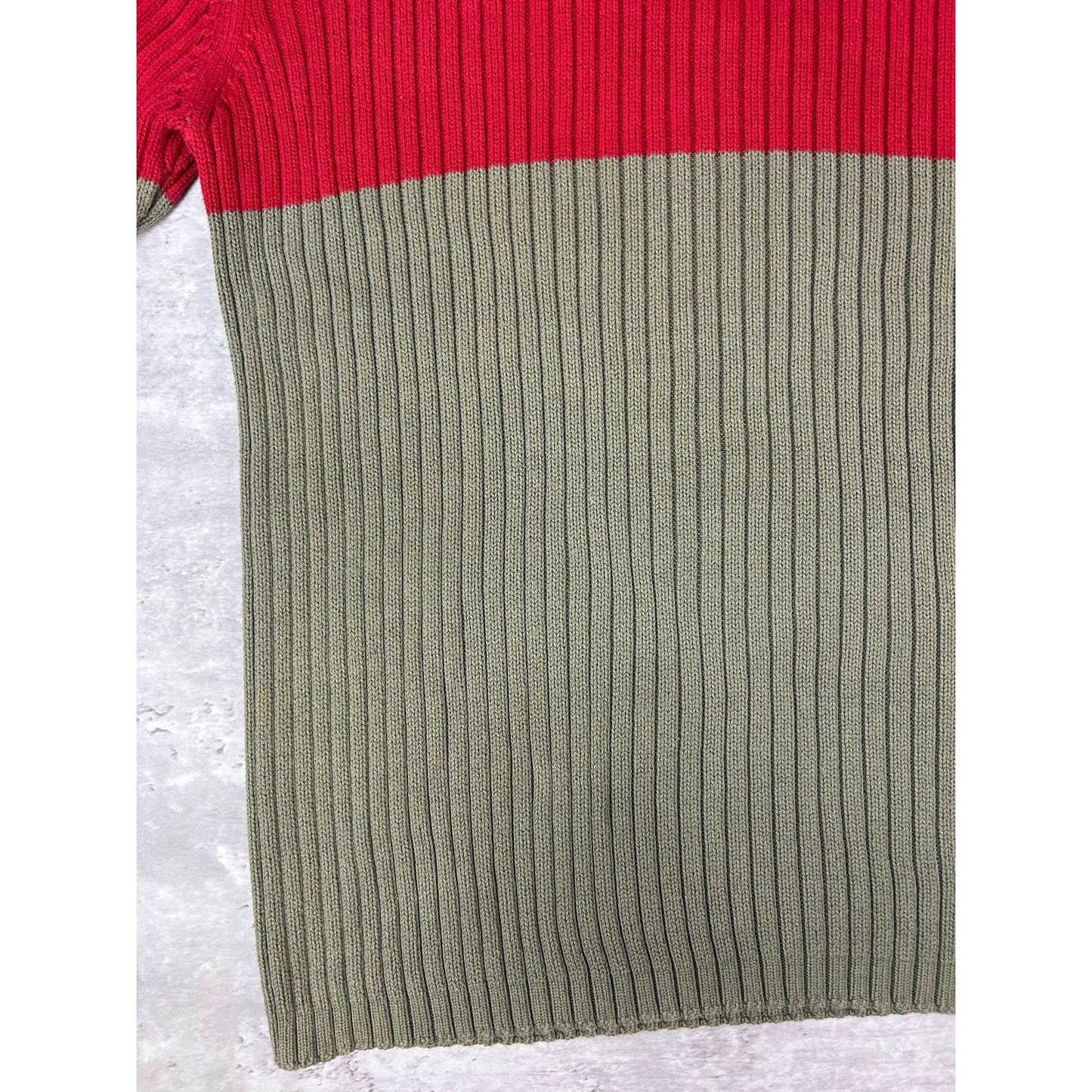 Vintage Structure Two Toned Striped Pullover Knit Sweater Size XL