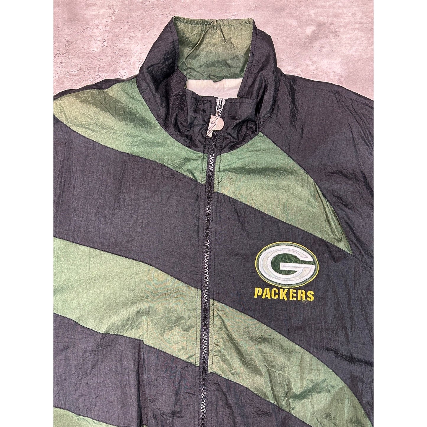 Vintage 90s Green Bay Packers NFL Embroidered Full Zip Jacket Size Large