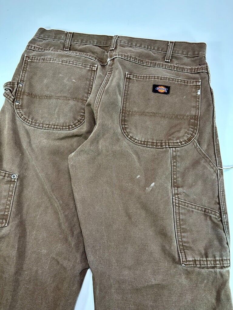 Dickies Canvas Workwear Carpenter Pants Size 34 Brown