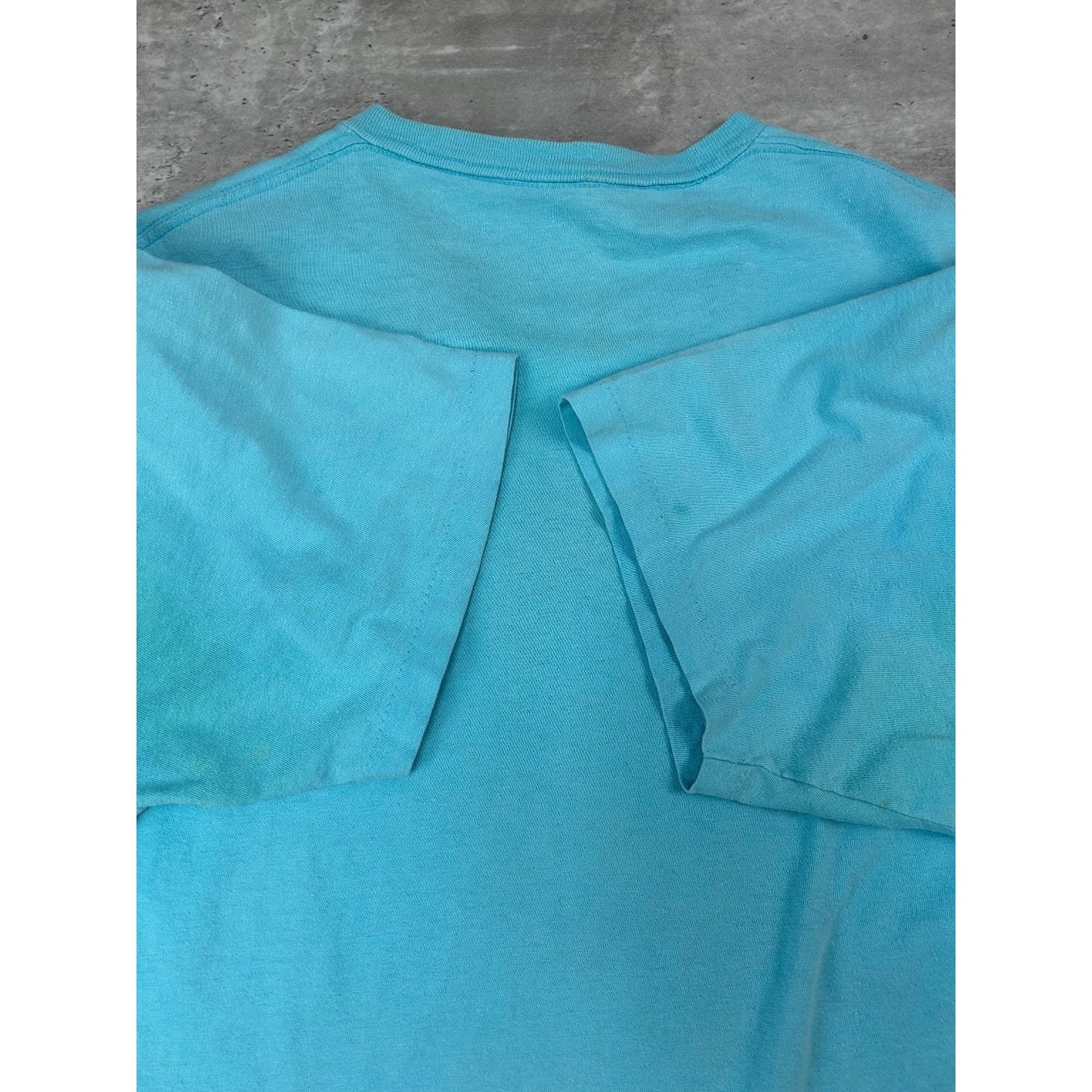 Vintage 90s Patagonia Painted Logo Graphic Spellout T-Shirt Size Large Blue